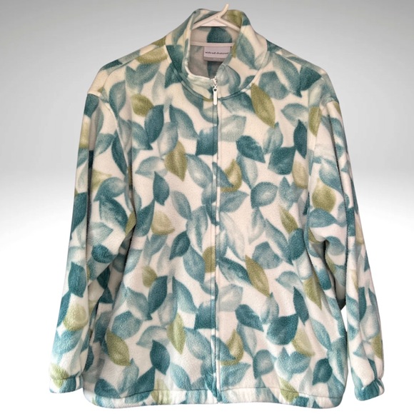 Alfred Dunner Zip Front 1980s style Polar Fleece Jacket Petite Large - Picture 3 of 15